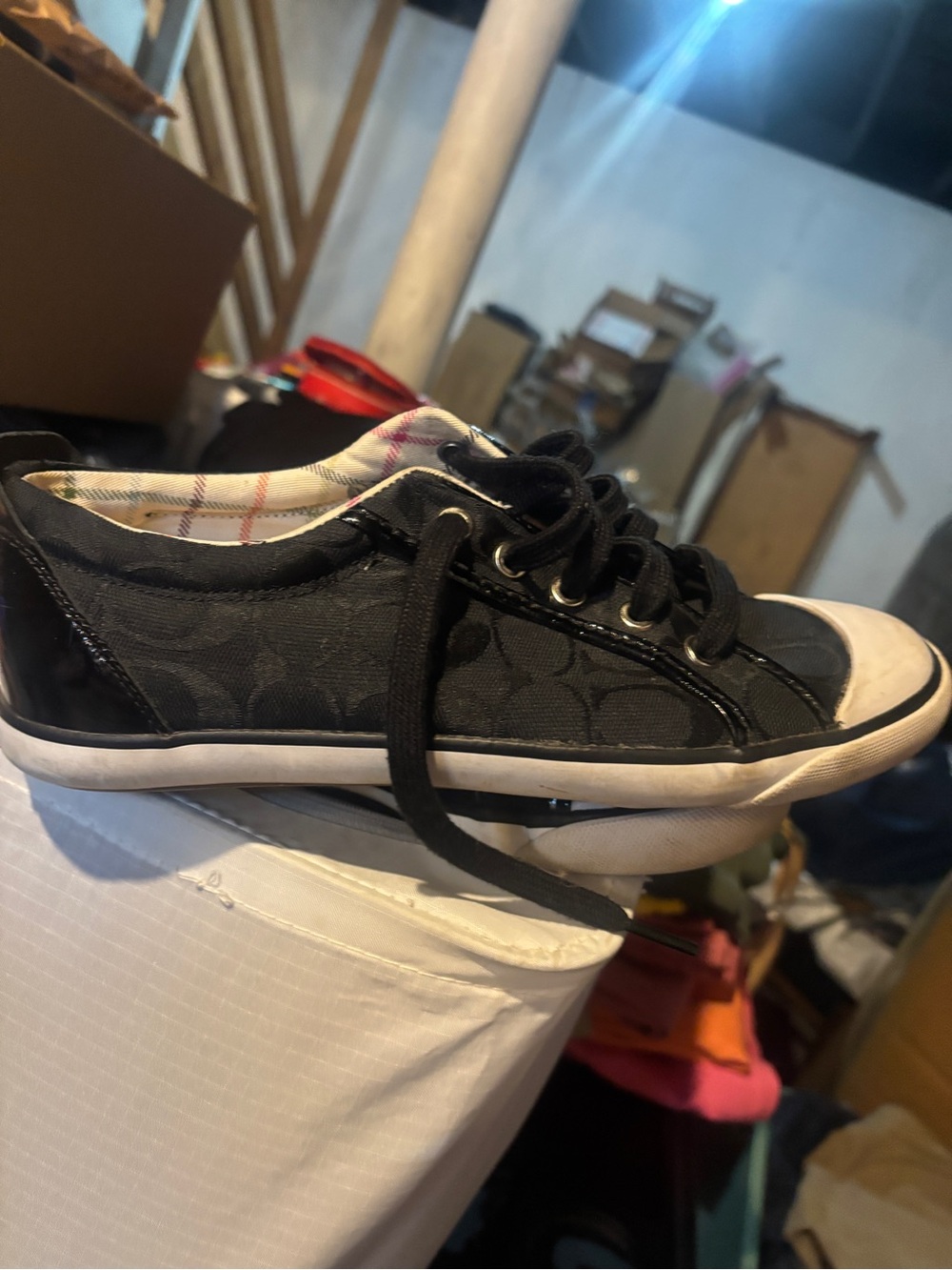 Coach Barrett Black monogram Lace-Up Sneaker